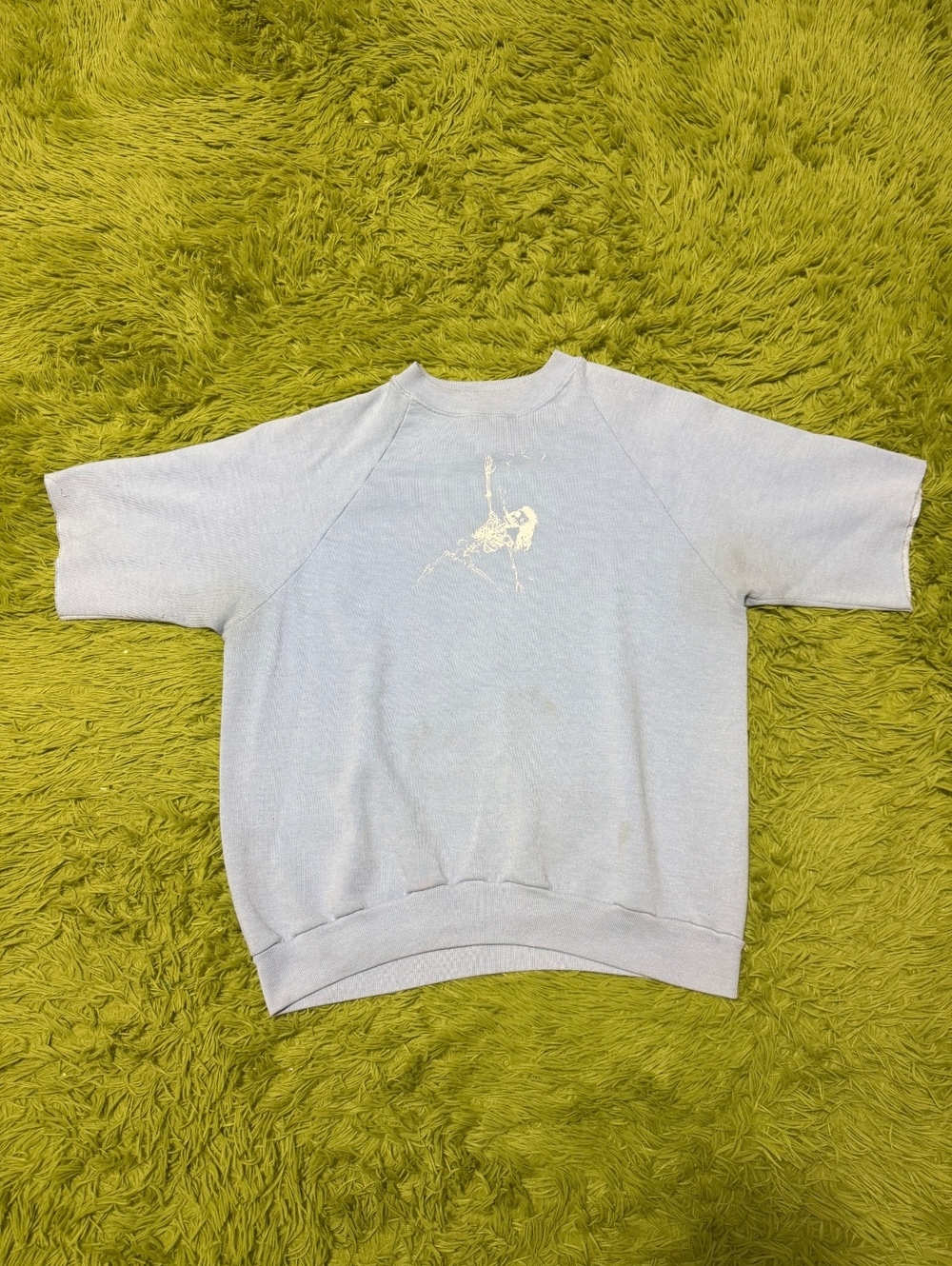 Vintage 80s Skull Graphic Sweatshirt Size Large Blue